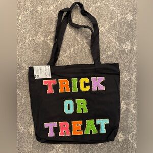 NWT - Black with Patches Trick or Treat Bag